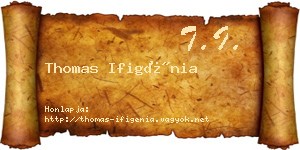 Thomas Ifigénia névjegykártya
